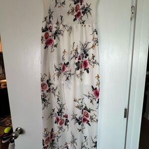 Floral Maxi Dress with Pink and Black Accents